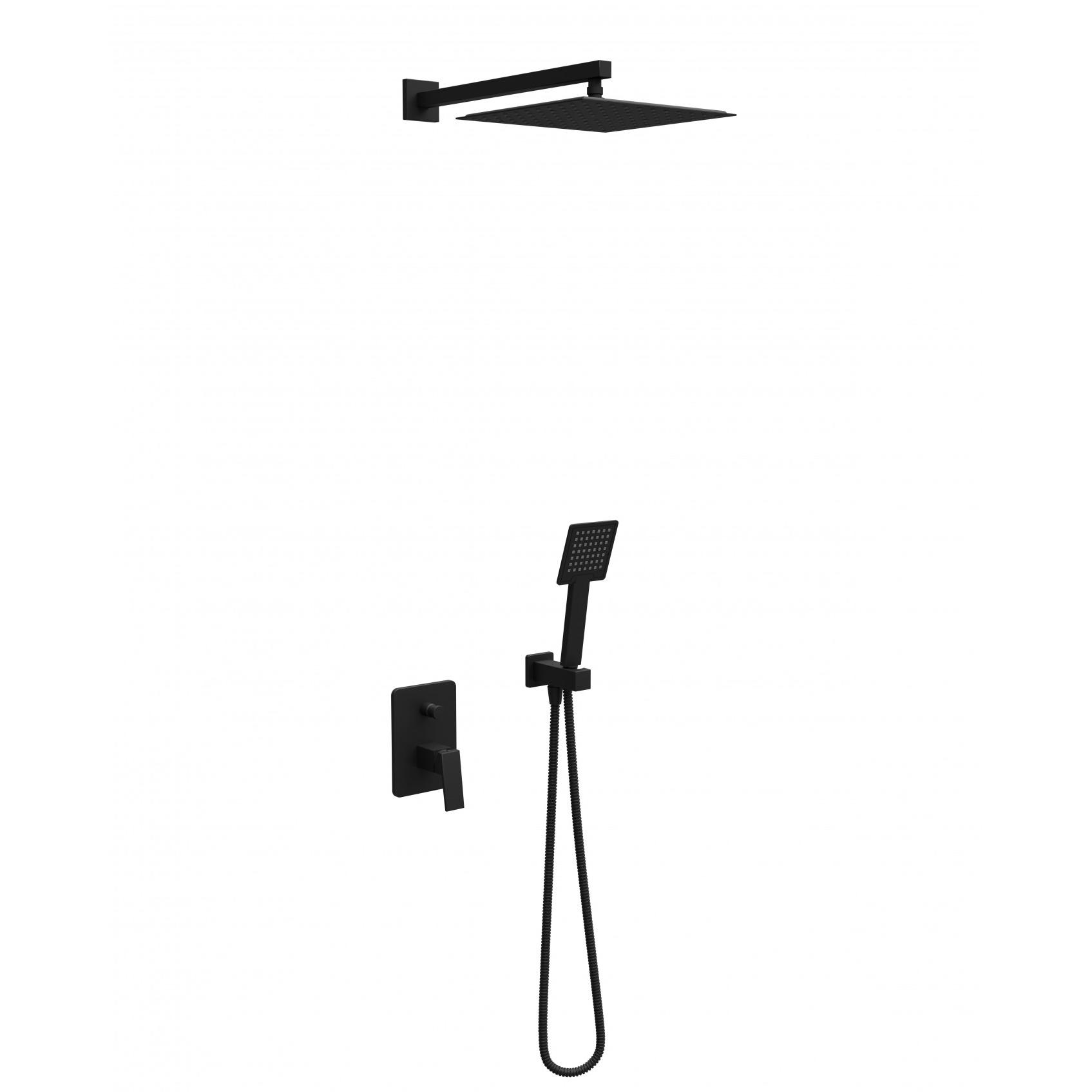 Ugradna baterija sa tuš setom MINOTTI QUADRA NEW S01 mat crna