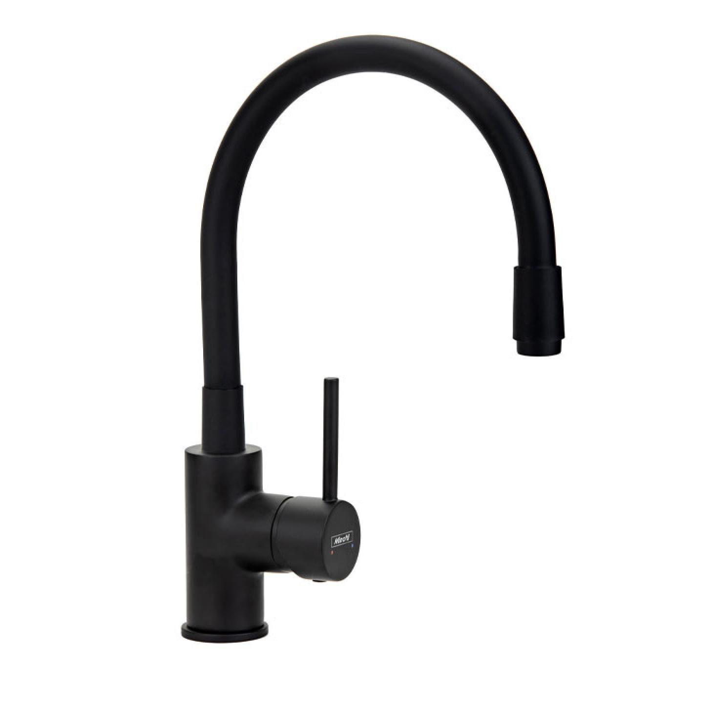 Baterija za sudoperu MINOTTI TUBO sa 2 cevi gibljiva mat crna