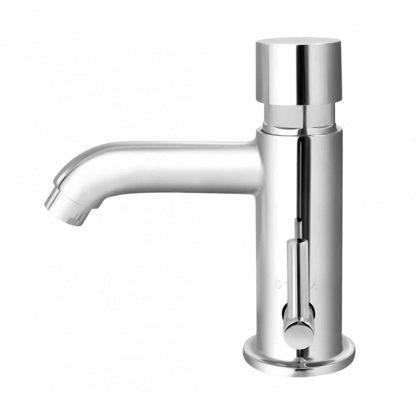 Baterija za lavabo MINOTTI potisna krivi izliv T/H