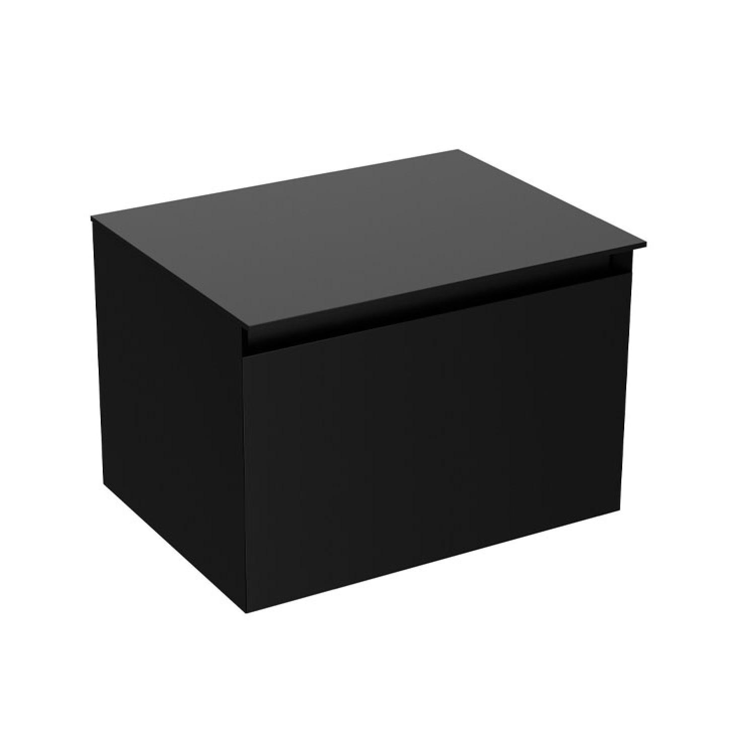 Ormarić LINEART TISA 600 black sa crnom nadgradnom pločom bez lavaboa