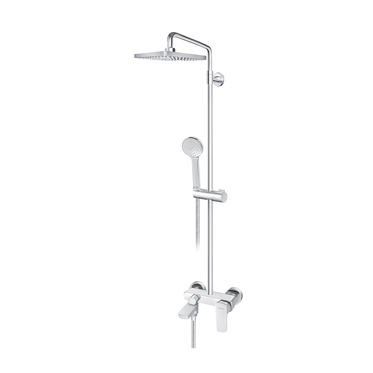 Stolz - Baterije za tuš kadu sa kvadratnim usponskim tušem 250*250mm i izlivom